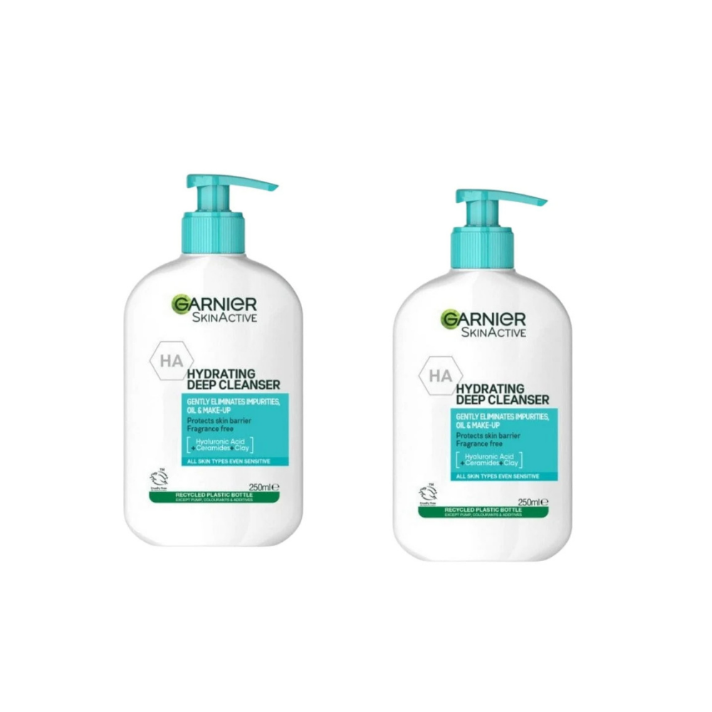 Garnier Gentle Pure Active Hydrating Deep Hyaluronic Acid Cleanser 250 ml 2 Pack