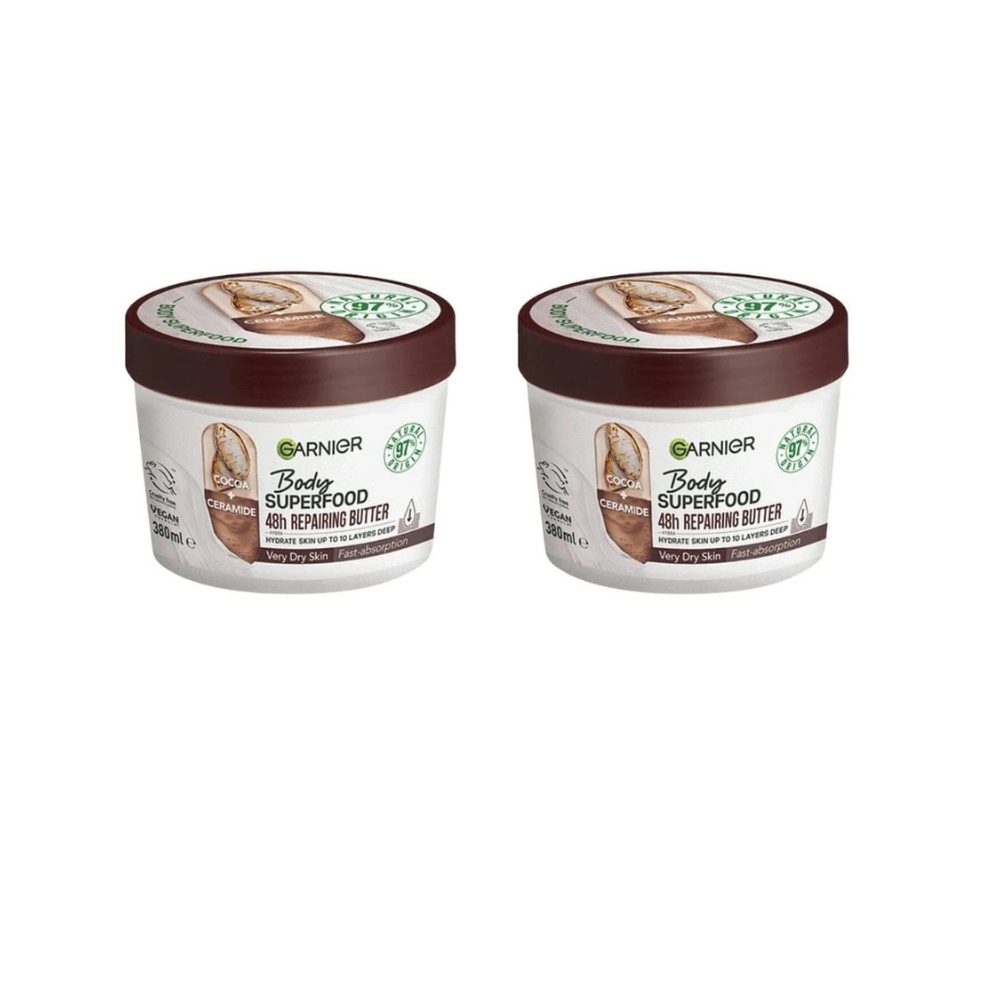 Garnier Superfood Garnier Body Superfood Cocoa & Ceramide Body Cream 380ml 2 Pack