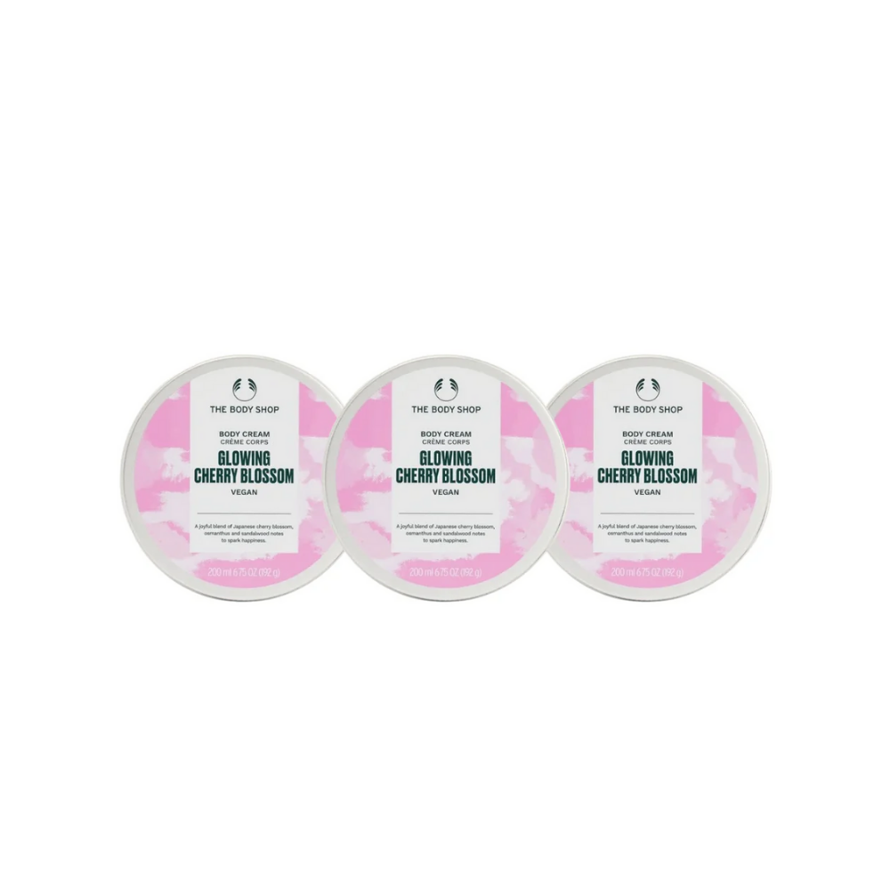 The Body Shop Glowing Cherry Blossom Body Cream 200ml 3 Pack