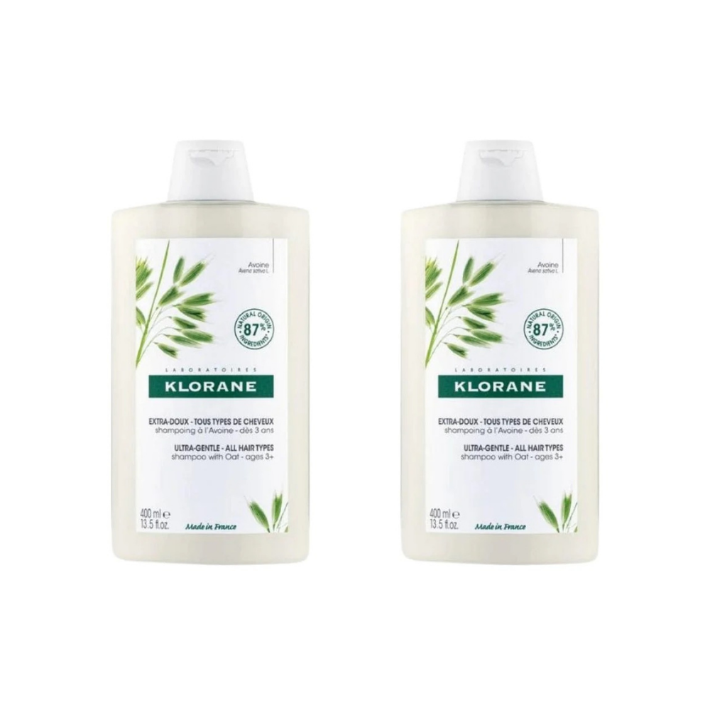 Klorane Ultra Sensitive Shampoo with Oats 400 ml -2 Pack