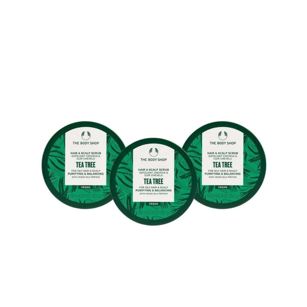 The Body Shop Tea Tree Purifying, Balancing Hair and Scalp Peeling 240ml 3 Pack