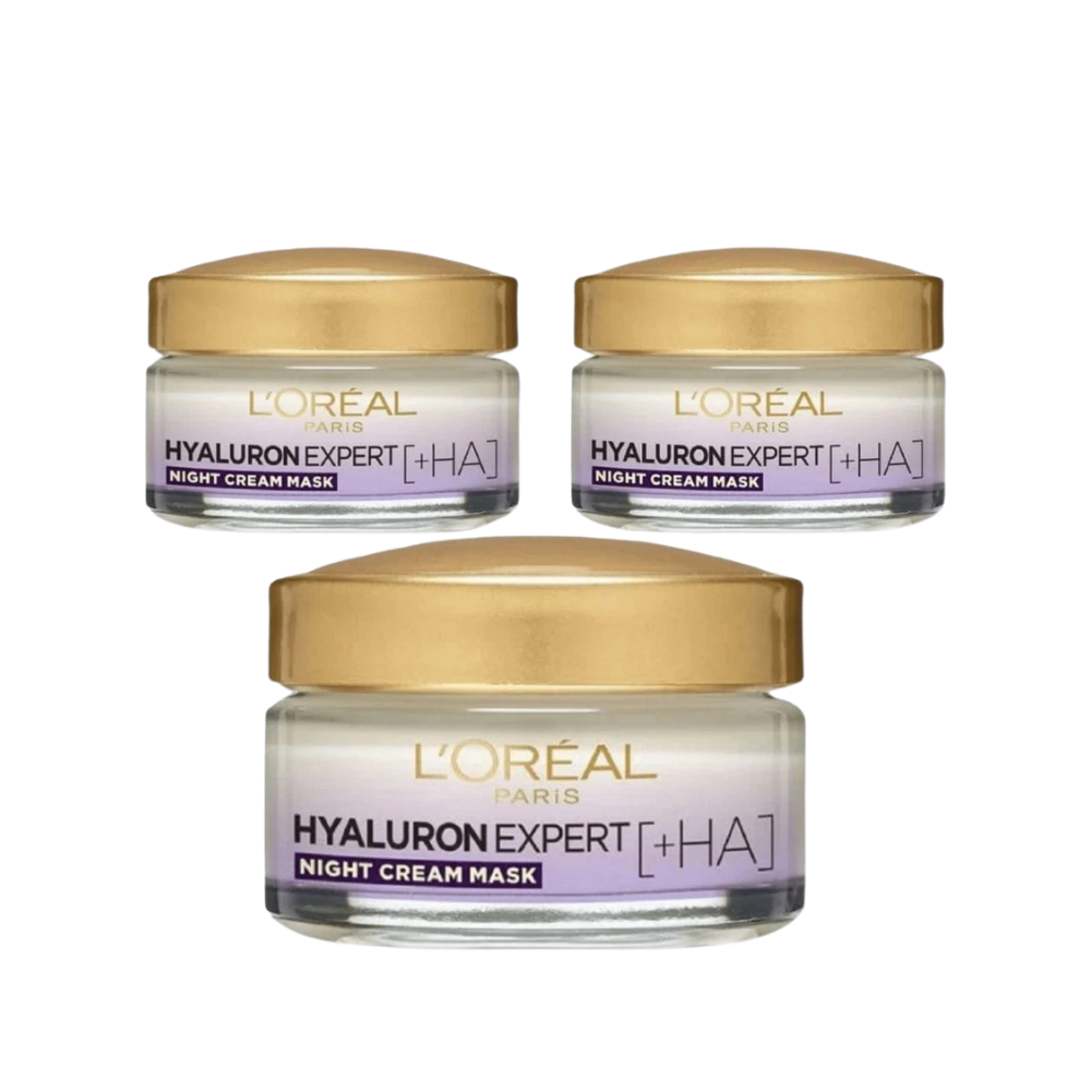 Loreal Paris Hyaluron Expert Skin Moisturizing Night Cream Mask 50 ml 3 Pack