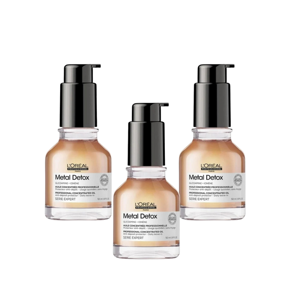 Loreal Professionnel Paris Serie Expert Metal Detox Concentrated Hair Care Oil 50 ml 3 Pack