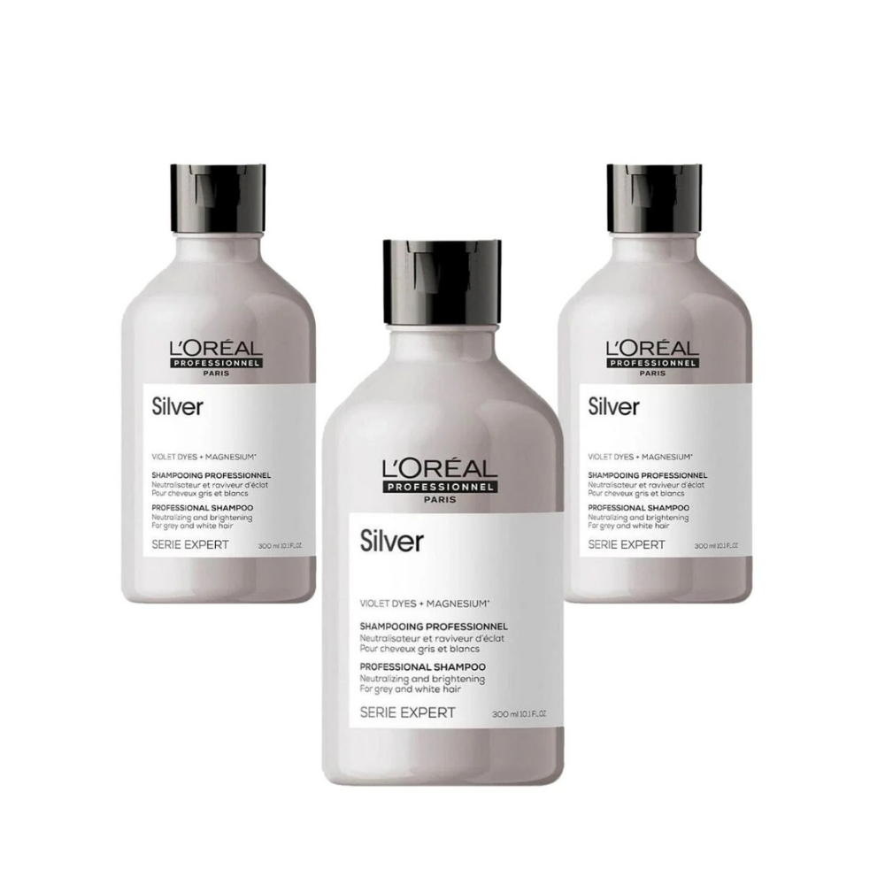 Loreal Professionnel Paris Serie Expert Silver Color Balancing Purple Shampoo 300 ml 3 Pack