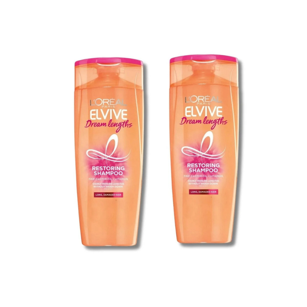 Loreal Paris Elseve Dream Long Restoring Shampoo for Long, Damaged Hair 390 ml 2 Pack