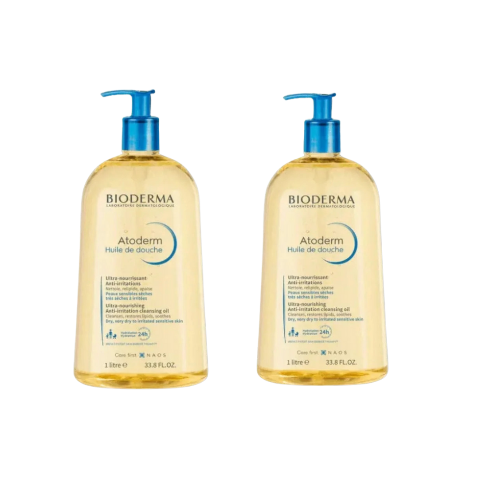 Bioderma Atoderm Shower Oil 1 Lt -2 Pack