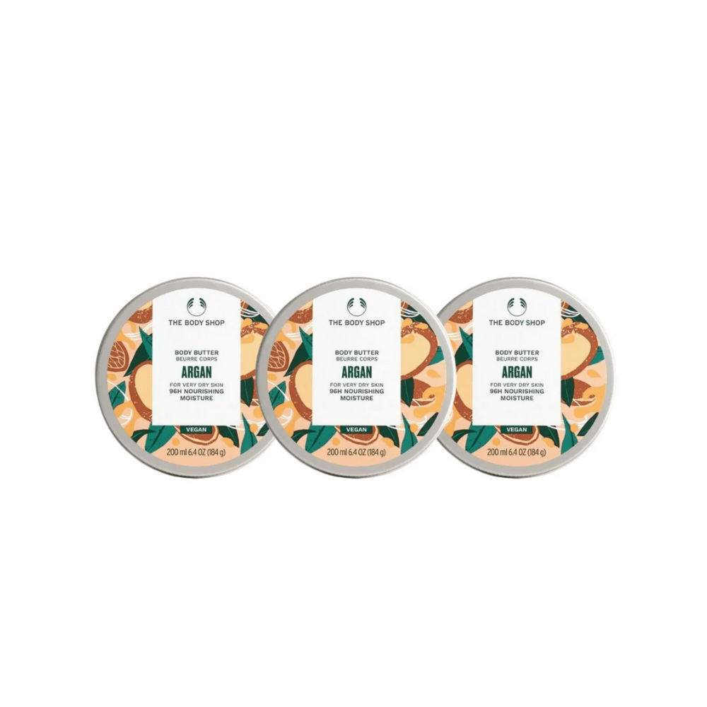 The Body Shop Wild Argan Oil Body Butter 200ml 3 Pack