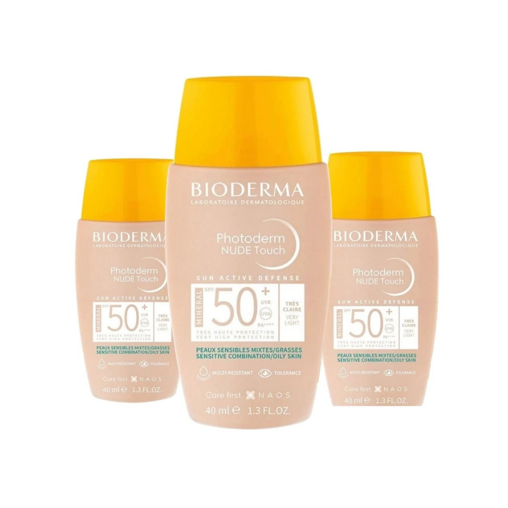 Bioderma Photoderm Nude Touch SPF50+ Very Light 40 ml -3 Pack