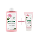 Klorane Organic Peony Refreshing Shampoo 400 ml & Organic Peony Content Refreshing Conditioner 150 ml