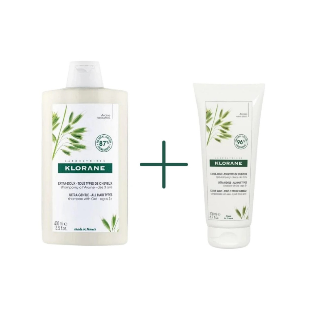 Klorane Ultra Sensitive Shampoo with Oats 400 ml &  Ultra Sensitive Conditioner with Oats 200 ml