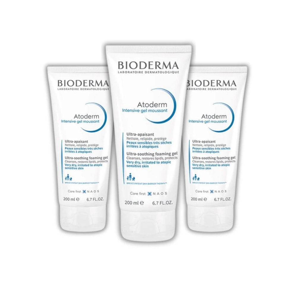 Bioderma Atoderm Foaming Gel 200 ml - Face Wash Gel -3 Pack