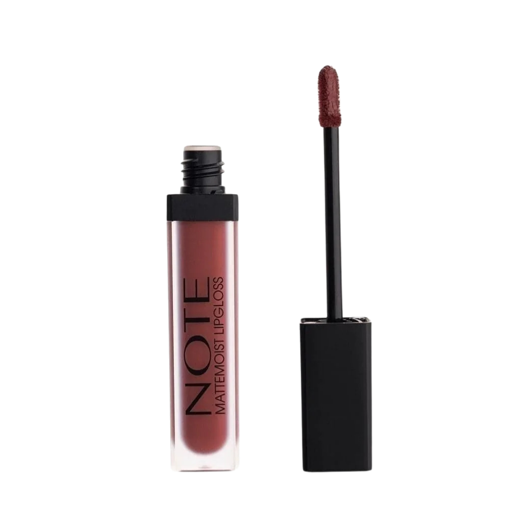 Note Cosmetics Mattemoist Lipgloss Semi Matte Satin Finish Liquid Lipstick-415 Shy Berry