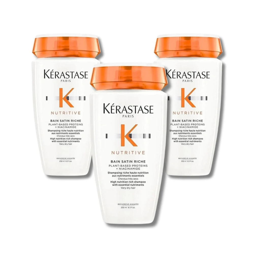 Kerastase Nutritive Bain Satin Riche Intensive Moisturising Shampoo 250 ml 3 Pack