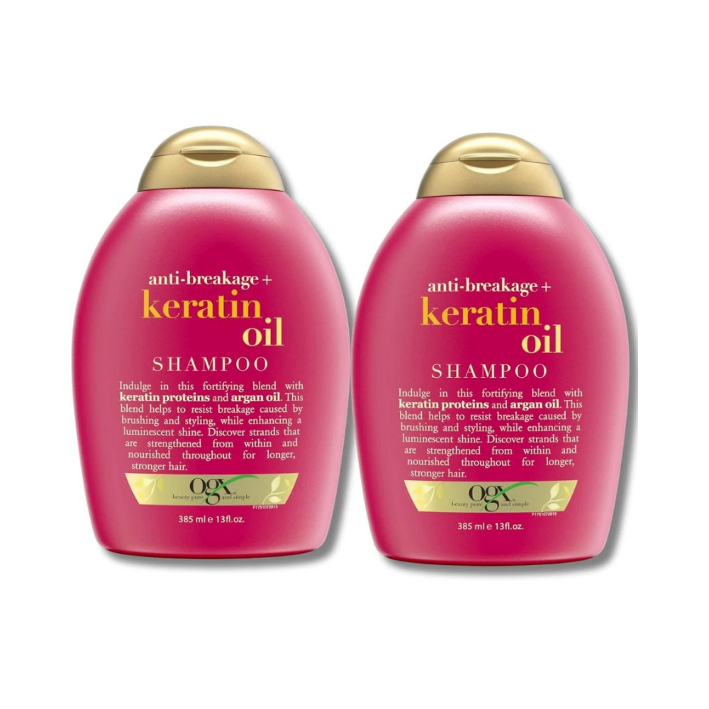 OGX Organix Anti-Breakage Keratin Oil Shampoo, 385ml 2 Pack