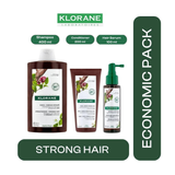 Klorane Strengthening Hair Care Set (with Quinine and Organic Love Flower)3 Economic Pack -Shampoo, Conditioner, and Serum