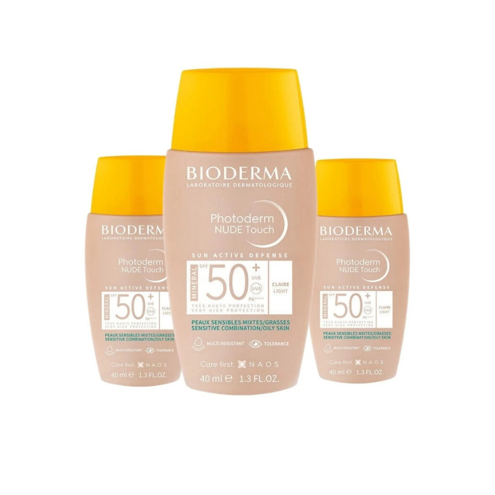 Bioderma Photoderm Nude Touch SPF50+ Light 40 ml -3 Pack