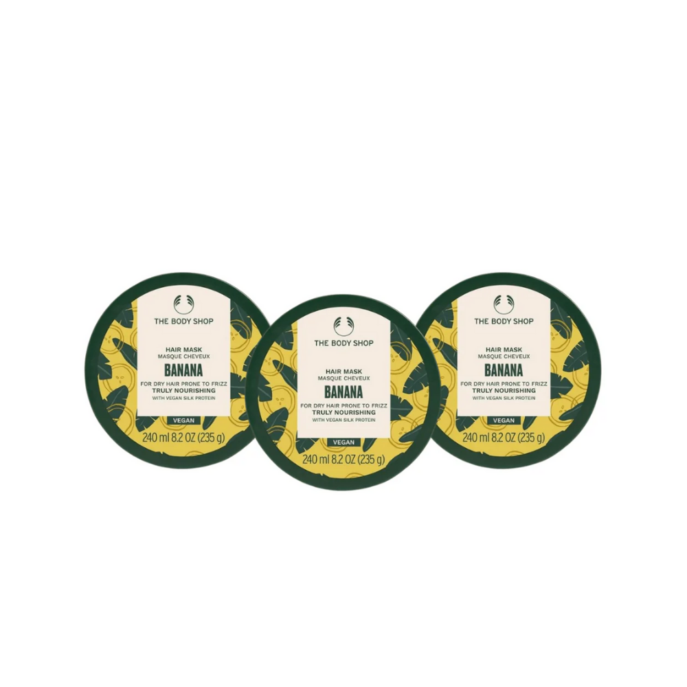 The Body Shop Banana Nourishing Hair Mask 240ml 3 Pack