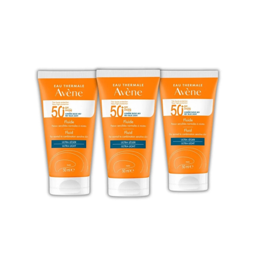 Avene Solaire SPF50+ Fluid Ultra Light 50 ml -3 Pack