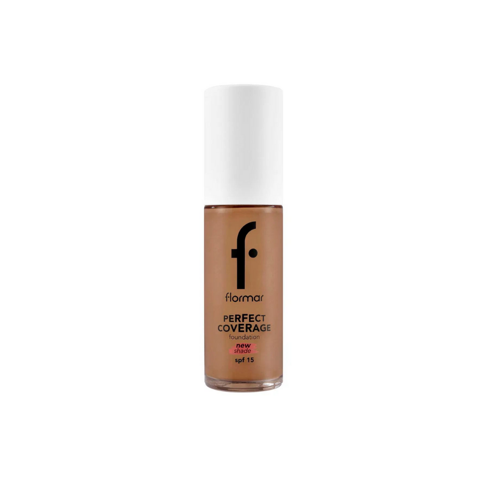 Flormar Perfect Coverage Highly Pigmented & Semi-gloss Finish SPF15 Foundation 30ml - 136 Chesnut