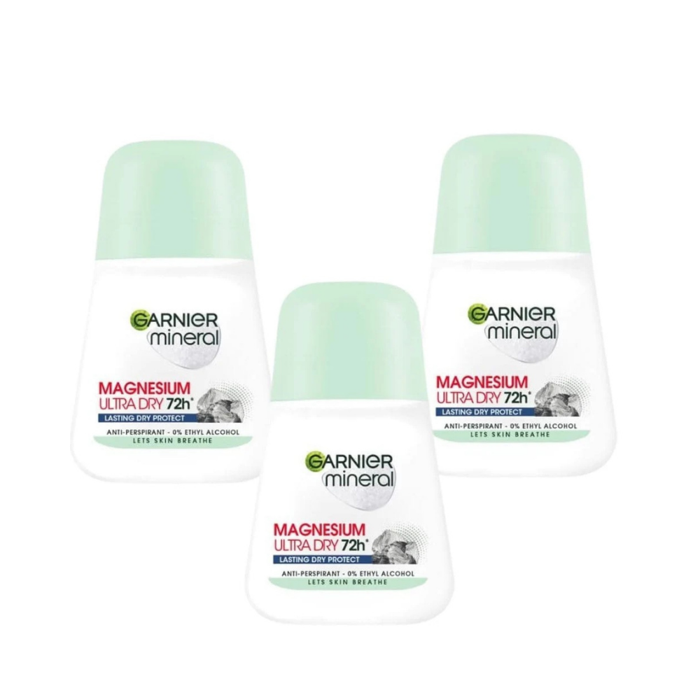 Garnier Mineral Magnesium Ultra Dry 72h Lasting Roll-On 50 ml /1.7 fl oz 3 Pack - Chivela