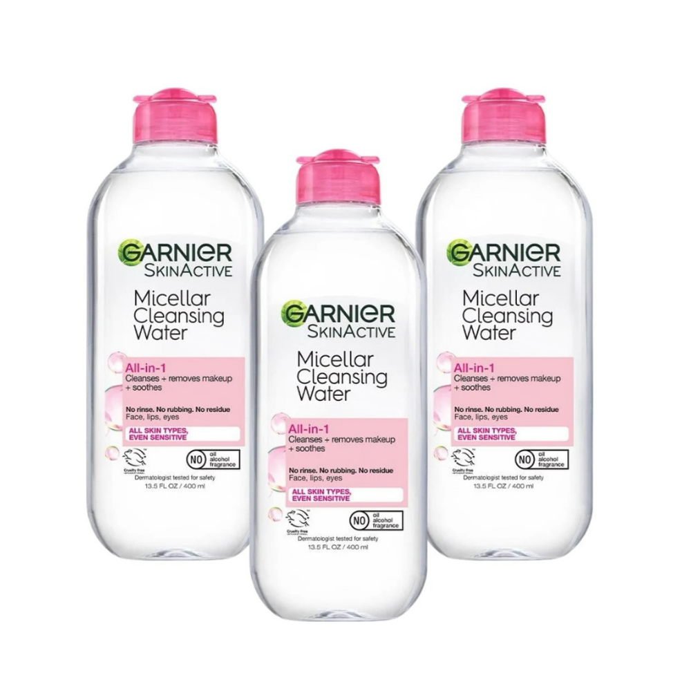 Garnier Skin Active Micellar Cleansing Water All-in-1  400 ml / 13.5 fl oz 3 Pack - Chivela