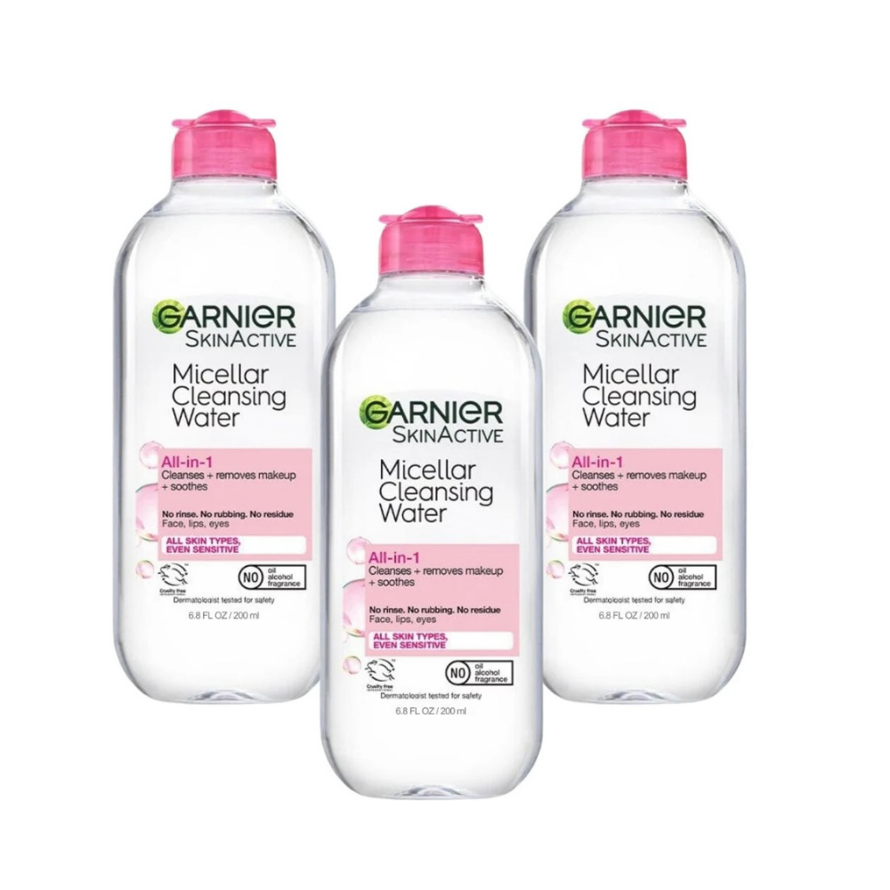 Garnier Skin Active Micellar Cleansing Water All-in-1  200 ml / 6.8 fl oz 3 Pack - Chivela