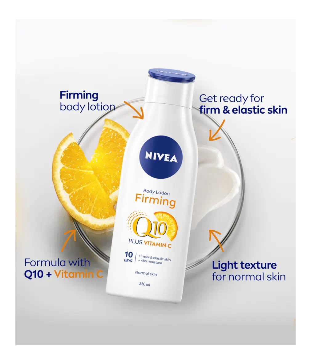 Nivea Q10 + Vitamin C Firming Body Lotion for Normal Skin 400ml / 13.5 fl oz 4005808237548