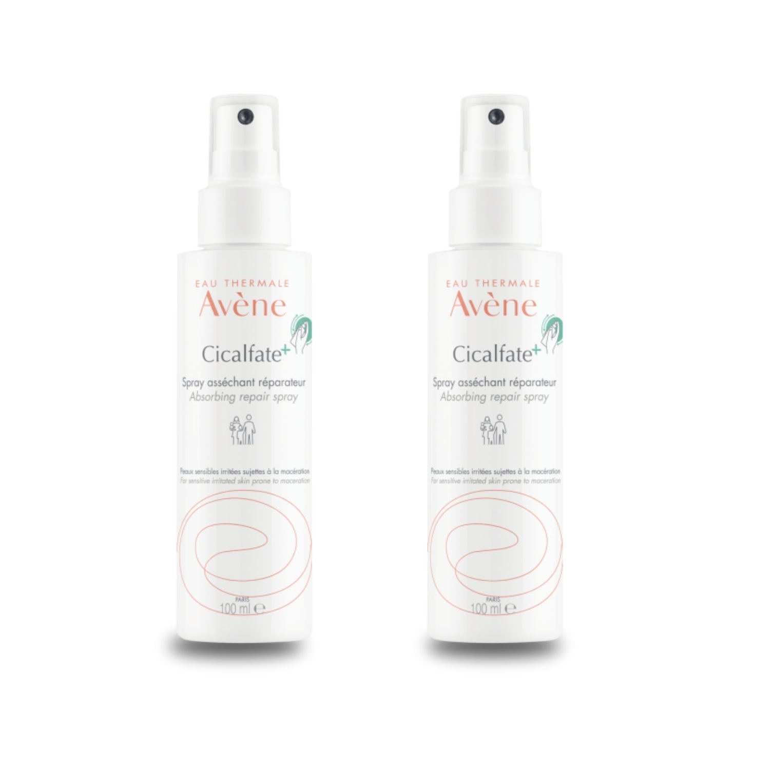 Avene Cicalfate Repair Spray 100 ml Spray for Sensitive Skin -2 Pack 715936237894