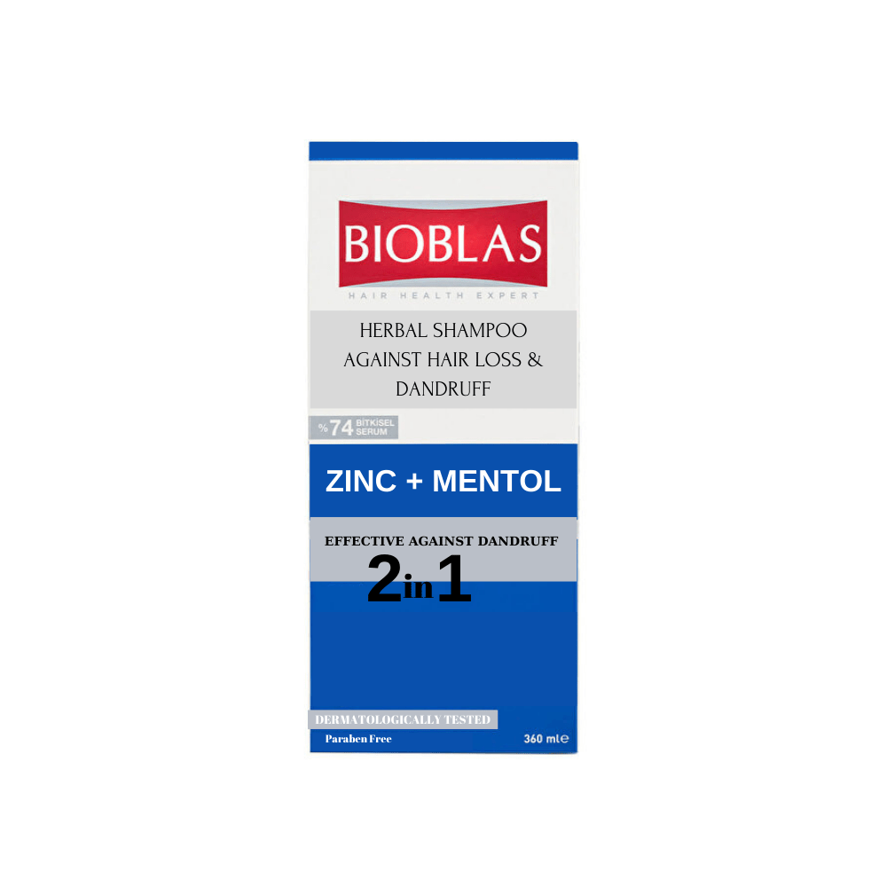 Bioblas Zinc & Menthol Against Hair Loss and Dandruff Shampoo 360ml 8697432094008