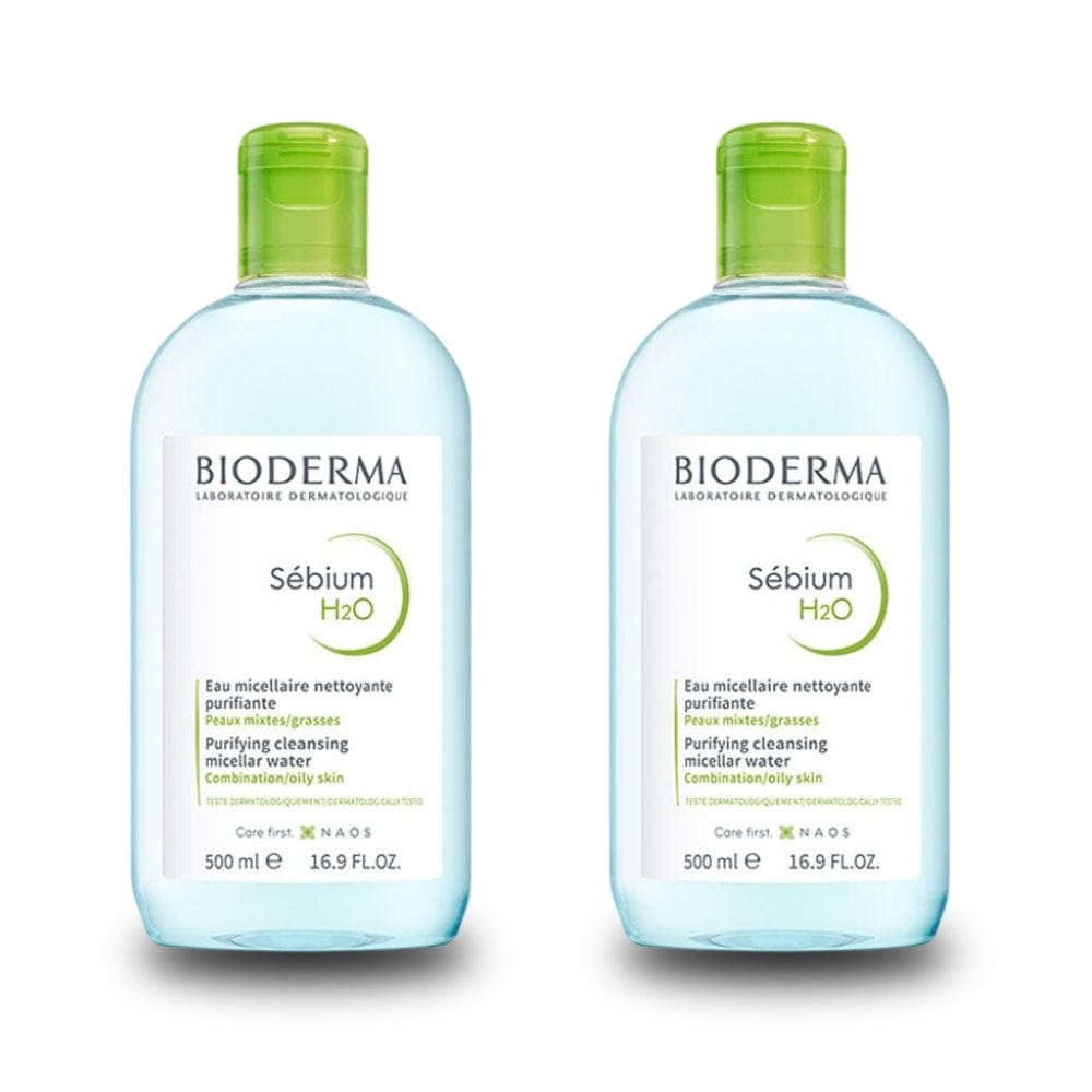 Bioderma Sebium H2O Face and Makeup Cleansing Water 500 ml -2 Pack 715936239041