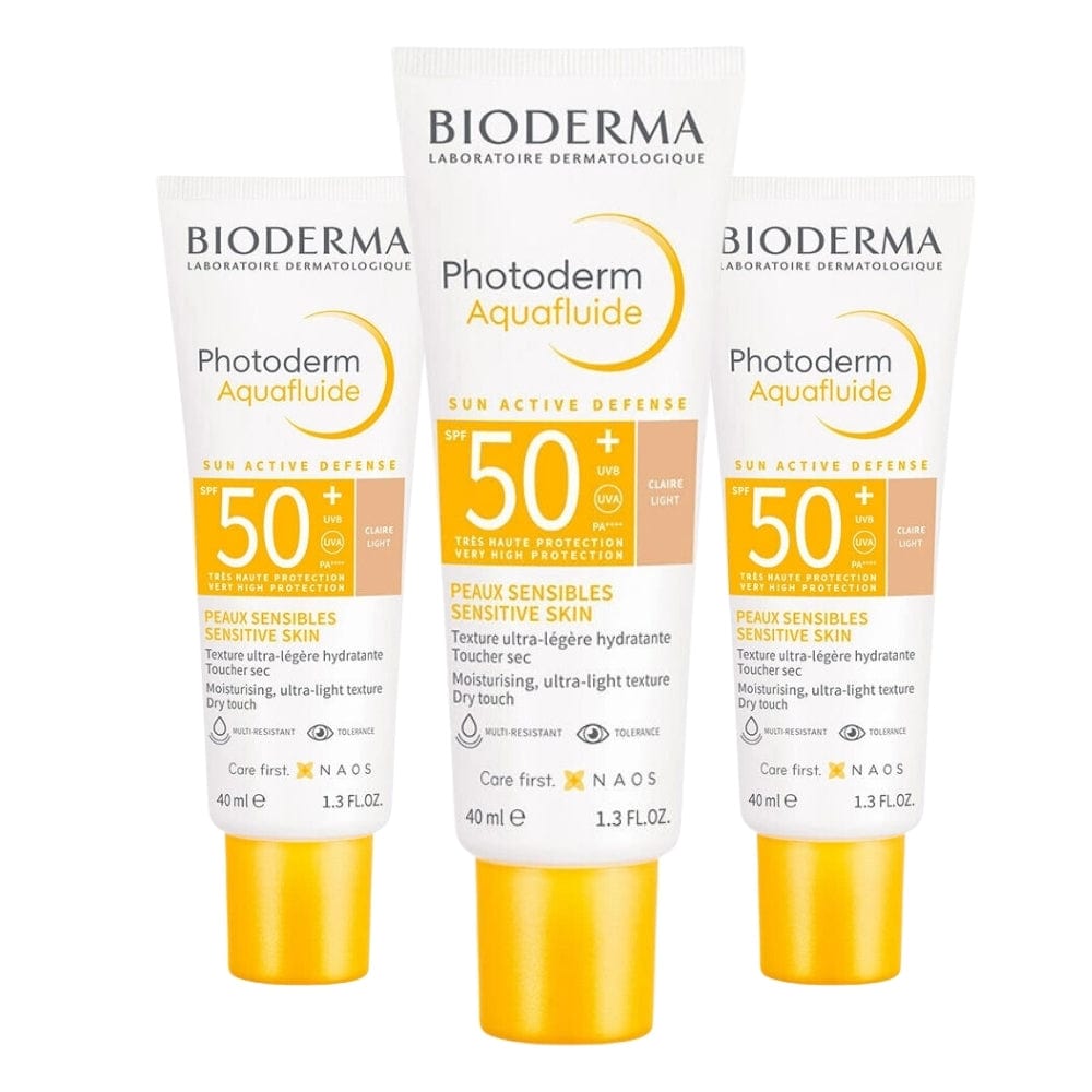 Bioderma Photoderm SPF 50+ Aquafluide Tinted Sunscreen 40 ml Light -3 Pack 715936230451