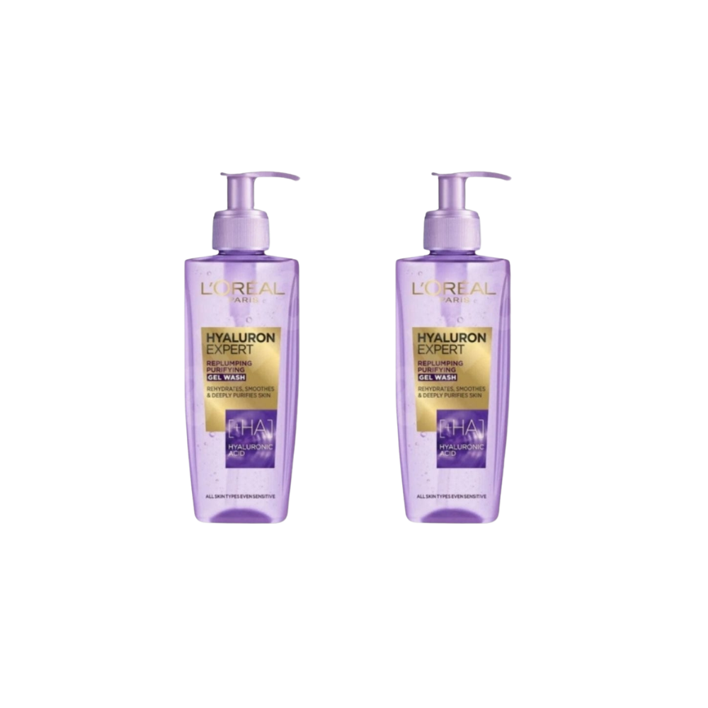 Loreal Paris Hyaluron Expert Skin Plumping Purifying Cleansing Gel 200 ml 2 Pack - Chivela