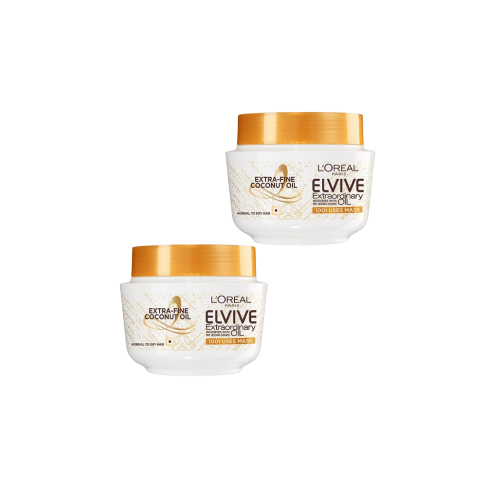 Loreal Elseve Extraordinary Oil Coconut Hair Mask 300 ml 2 Pack - Chivela