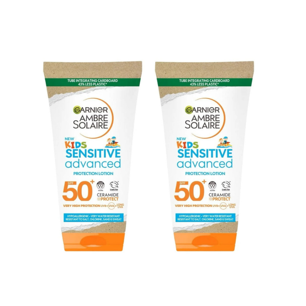 Garnier Ambre Solaire Kids Sensitive Advanced Sun Protection Lotion SPF50+ 175 ml / 5.9 fl oz 2 Pack - Chivela