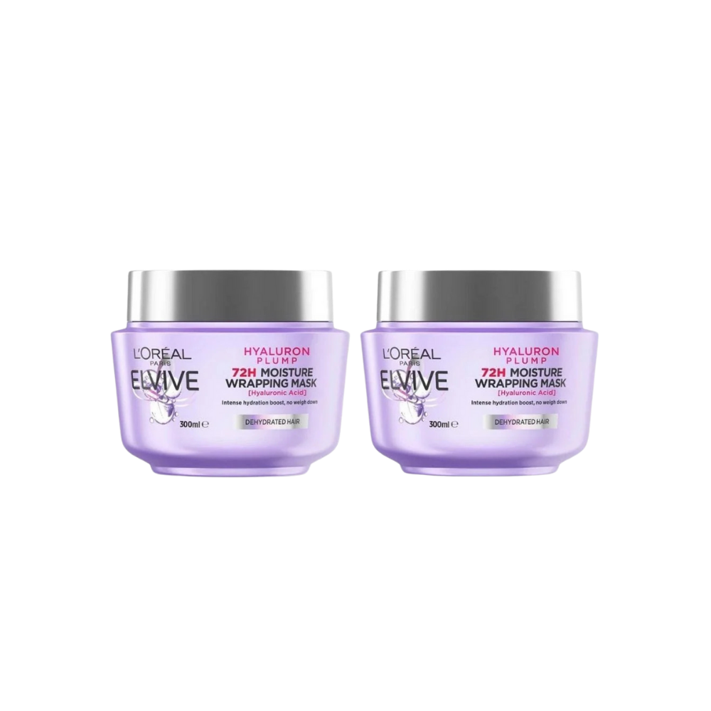 Loreal Elseve Hydra [Hyaluronic] 72 Hour Moisture Plumping Mask 300 ml 2 Pack - Chivela