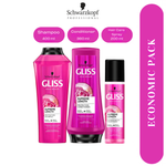 Schwarzkopf Gliss Supreme Lenght 3 Economic Pack Shampoo , Conditioner , Hair Care Spray Set - Chivela