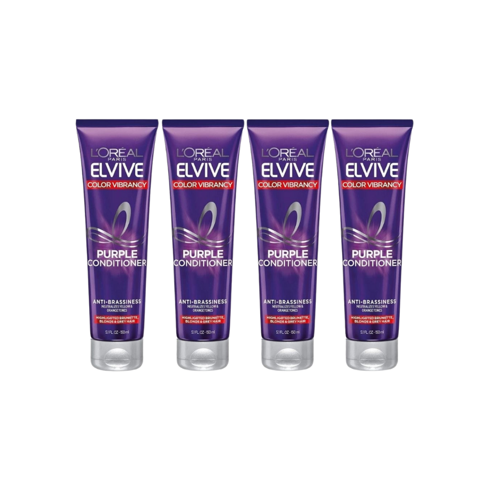 Loreal Elseve Color Vive Anti-Orange Color Correcting Purple Mask 150 ml 4 Pack - Chivela