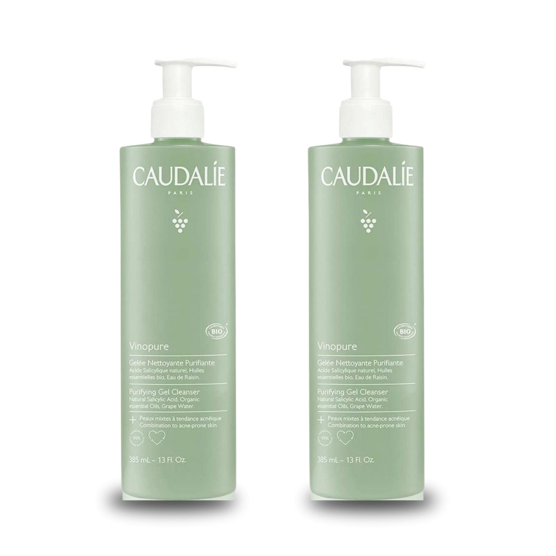 Caudalie Vinopure Purifying Gel Cleanser 385 ml -2 Pack 715936238938