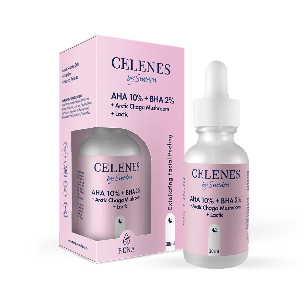 Celenes by Sweden Rena AHA 10% + BHA 2% + Arctic Chaga Mushroom + Lactic 30 ml 73501042494722