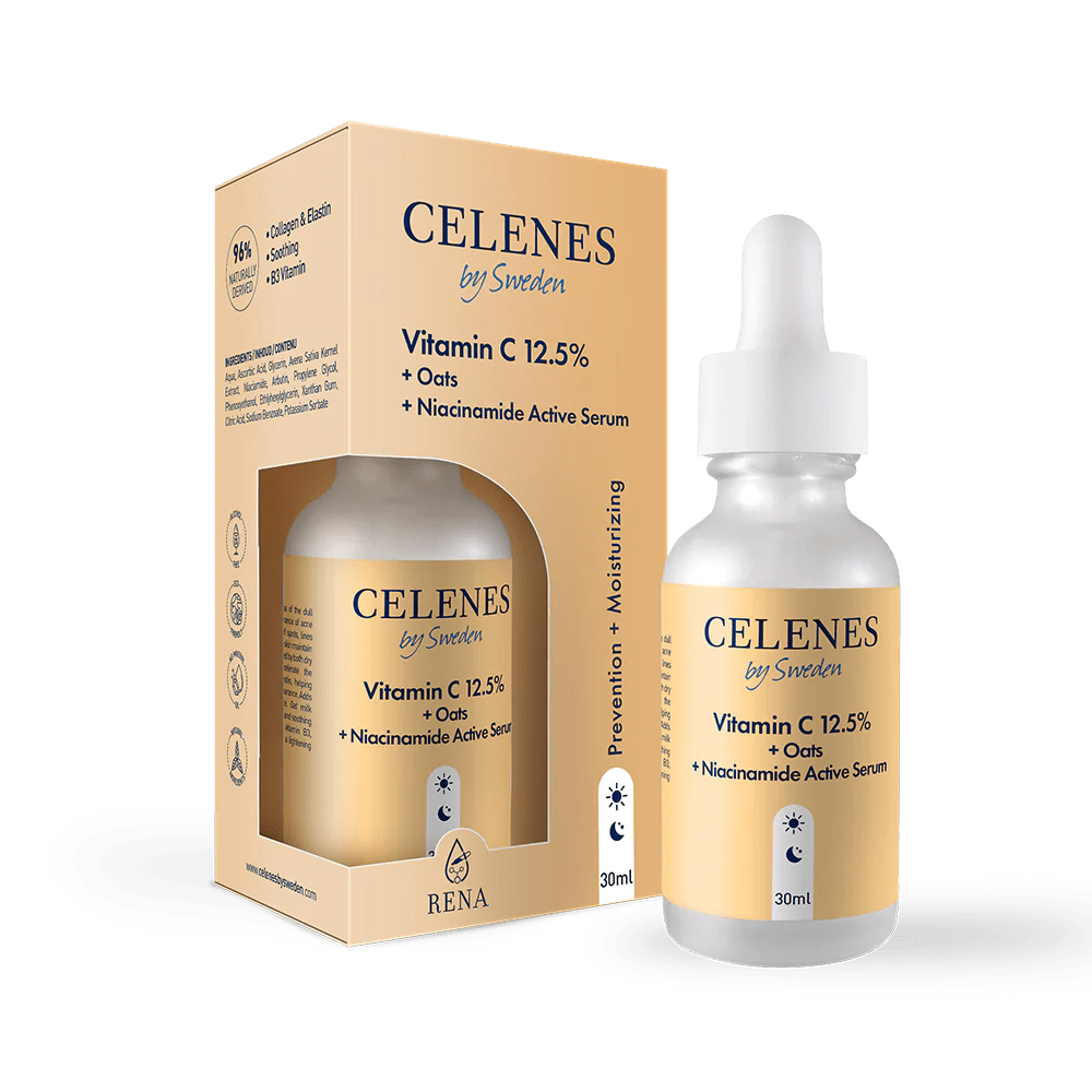 Celenes by Sweden Rena Vitamin C 12.5% + Oats + Niacinamide Active Serum 30 ml 73501042494588