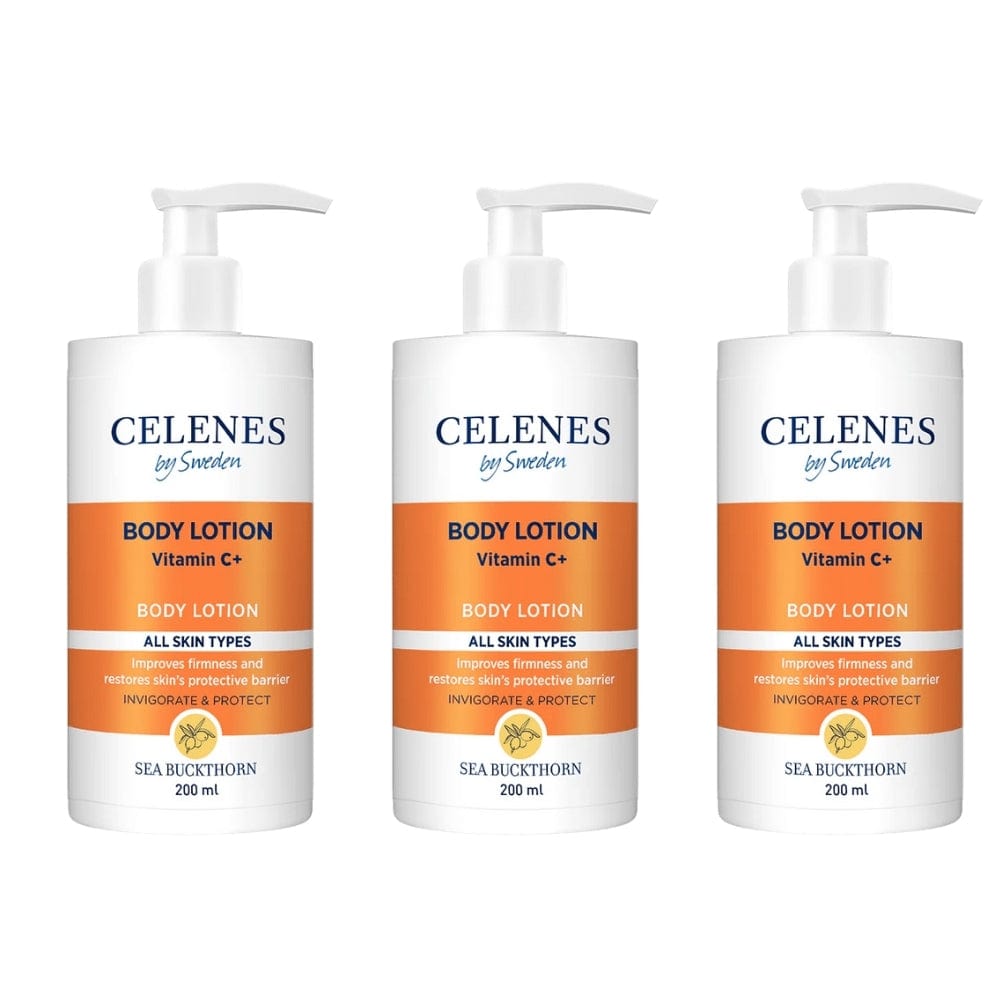 Celenes by Sweden Sea Buckthorn Body Lotion 200 ml / 6.8 fl oz -3 Pack 757279514898