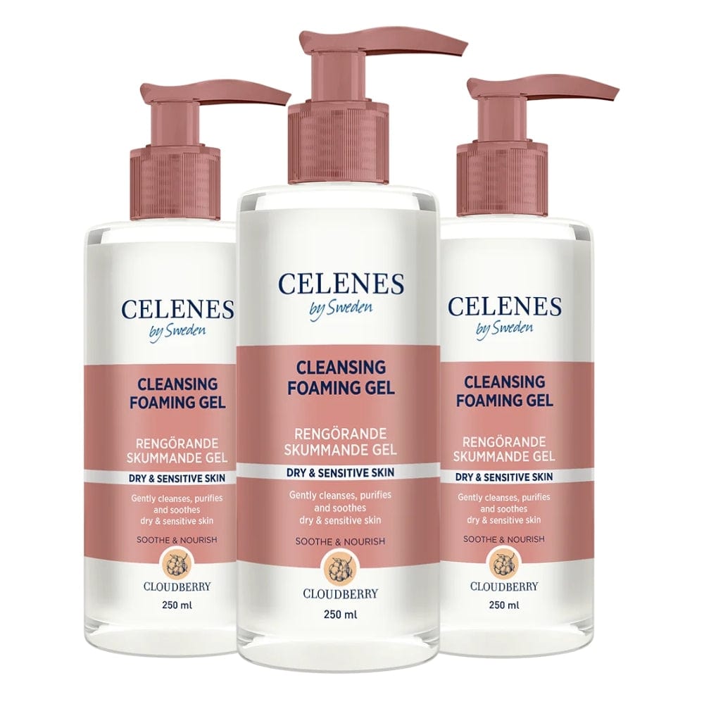 Celenes by Sweden Cloudberry Cleasing Foaming Gel 250 ml / 8.5 fl oz -3 Pack 757279515390