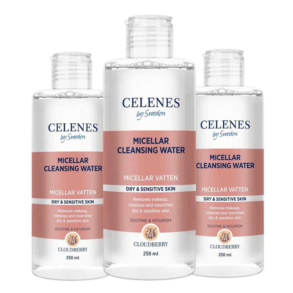 Celenes by Sweden Cloudberry Micellar Cleasing Water 250 ml / 8.5 fl oz -3 Pack 757279515307