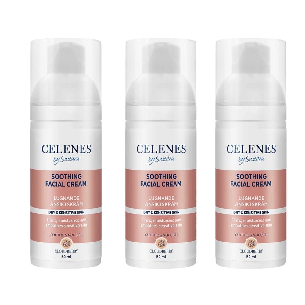 Celenes by Sweden Cloudberry Soothing Facial Cream 50 ml / 1.7 fl oz -3 Pack 757279515284