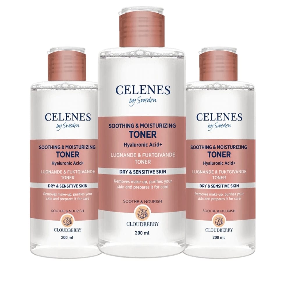 Celenes by Sweden Cloudberry Soothing & Moisturizing Toner 200 ml / 6.8 fl oz -3 Pack 757279515352