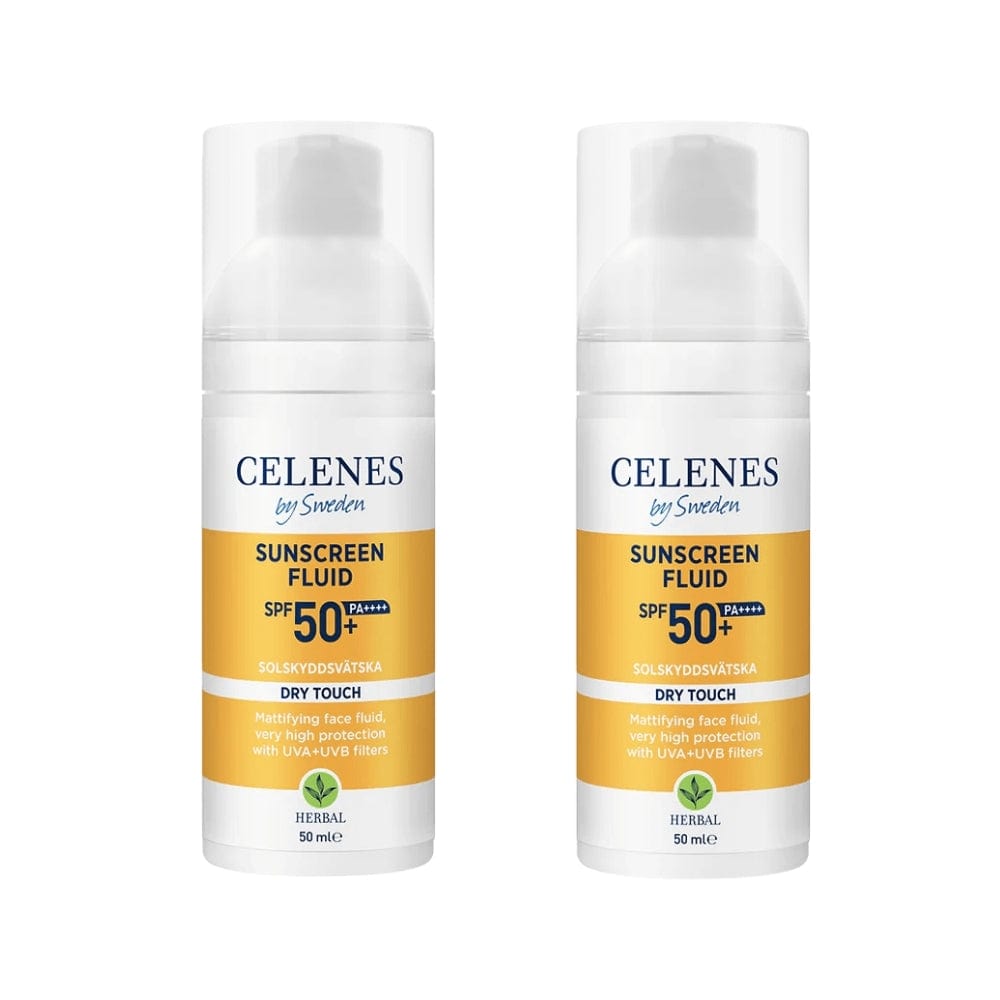 Celenes by Sweden Herbal Sunscreen Dry Touch Fluid Spf 50 50 ml / 1.7 fl oz -2 Pack 757279515192