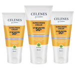 Celenes by Sweden Herbal Sunscreen Face Cream Spf 50 Dry / Sensitive 50 ml / 1.7 fl oz -3 Pack 757279515161