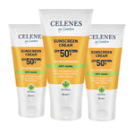 Celenes by Sweden Herbal Sunscreen Face Cream Spf Anti Aging 50 Spf  50 ml / 1.7 fl oz -3 Pack 757279515147