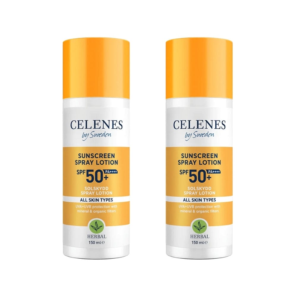 Celenes by Sweden Herbal Sunscreen Spray Lotion 50 Spf  150 ml / 5 fl oz -2 Pack 757279515130