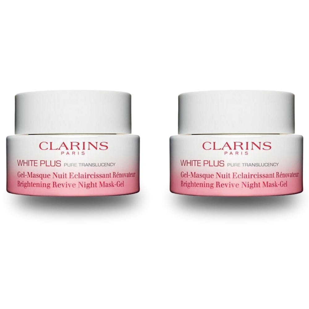 Clarins White Plus Brightening Revive Night Mask-Gel Moisturizing 50 ml -2 Pack 715936238594